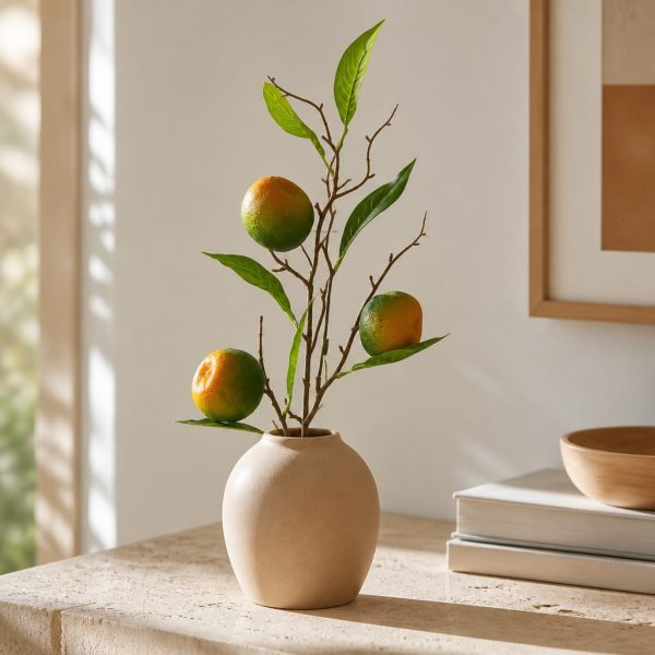 Crengi artificiale cu frunze si mandarine 55cm